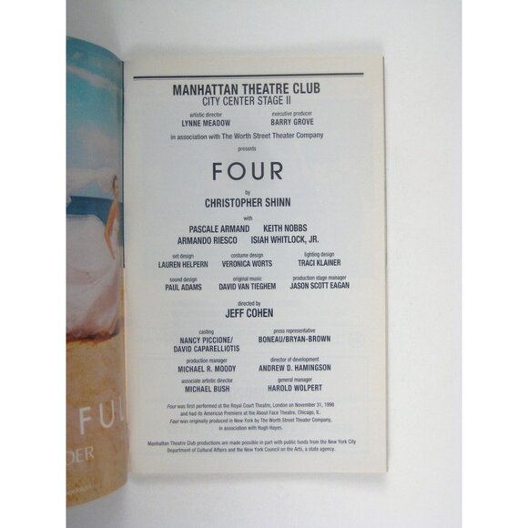 Four Playbill 2000 Manhattan Theatre Club February 2002 Christopher Shinn Nobbs - Picture 3 of 6